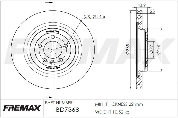 FREMAX stabdžių diskas BD-7368