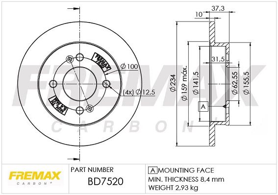 FREMAX stabdžių diskas BD-7520