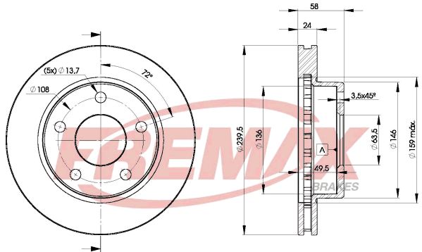 FREMAX Тормозной диск BD-7974