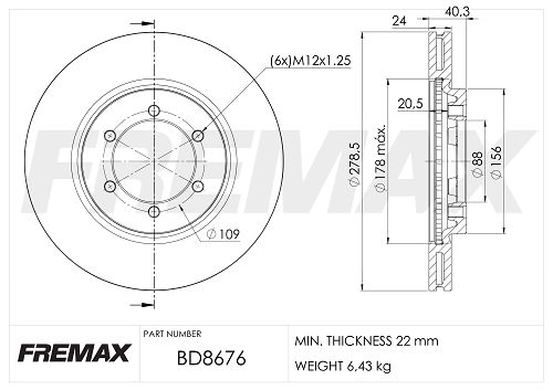 FREMAX stabdžių diskas BD-8676