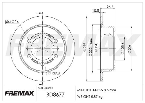 FREMAX stabdžių diskas BD-8677
