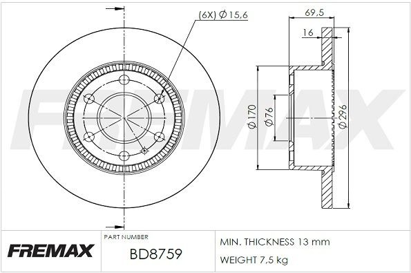 FREMAX stabdžių diskas BD-8759