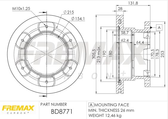 FREMAX stabdžių diskas BD-8771