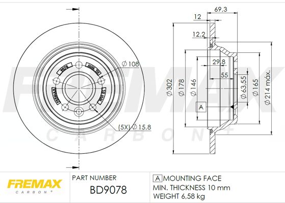 FREMAX stabdžių diskas BD-9078