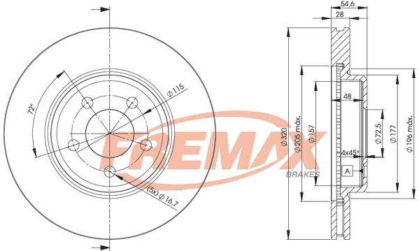 FREMAX stabdžių diskas BD-9196