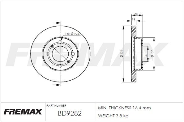 FREMAX stabdžių diskas BD-9282