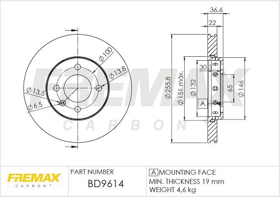 FREMAX Тормозной диск BD-9614