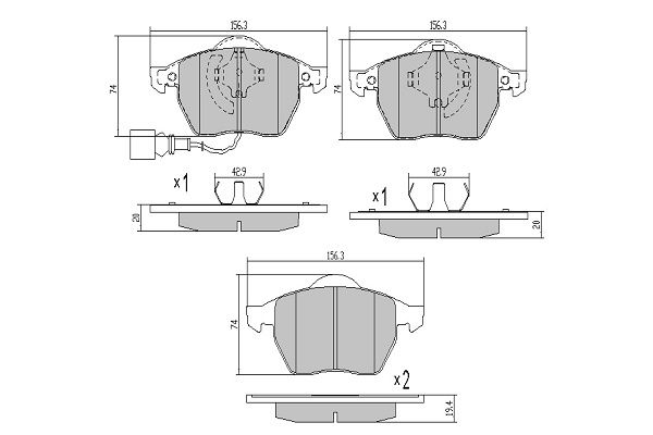 FREMAX Комплект тормозных колодок, дисковый тормоз FBP-0868