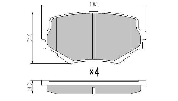 FREMAX Комплект тормозных колодок, дисковый тормоз FBP-1046