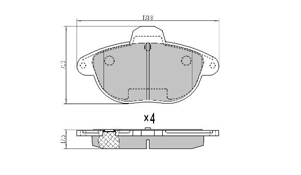 FREMAX Комплект тормозных колодок, дисковый тормоз FBP-1055
