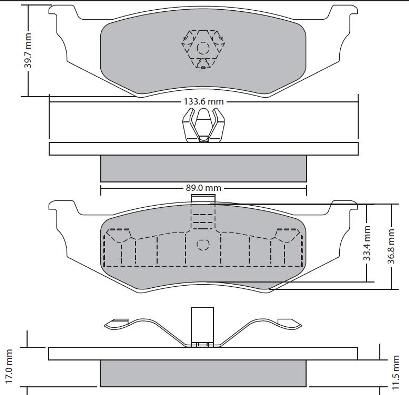 FREMAX Комплект тормозных колодок, дисковый тормоз FBP-1728