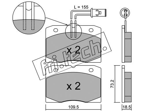FRI.TECH. Комплект тормозных колодок, дисковый тормоз 053.0
