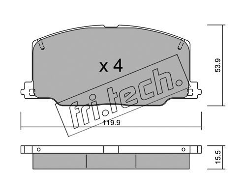 FRI.TECH. Комплект тормозных колодок, дисковый тормоз 069.0