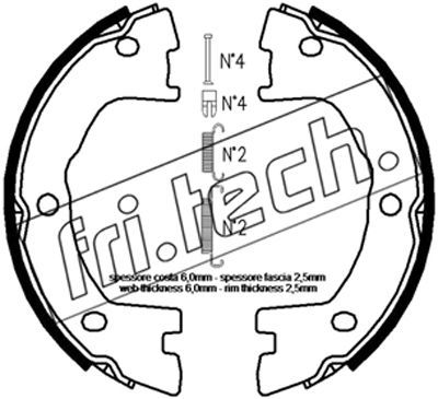 FRI.TECH. Комплект тормозных колодок, стояночная тормозная с 1034.120K