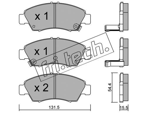 FRI.TECH. Комплектующие, тормозная колодка 1400