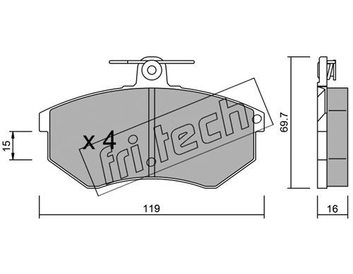 FRI.TECH. Комплект тормозных колодок, дисковый тормоз 151.2