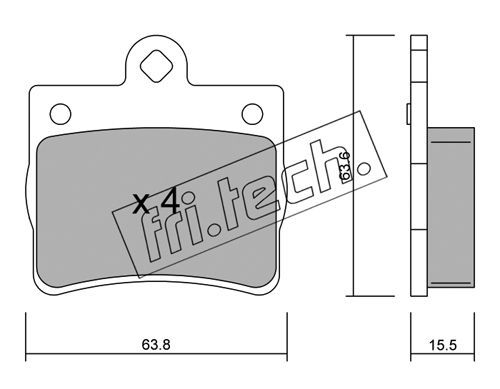 FRI.TECH. Комплект тормозных колодок, дисковый тормоз 264.0