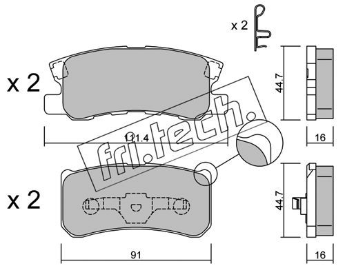 FRI.TECH. Комплект тормозных колодок, дисковый тормоз 415.1