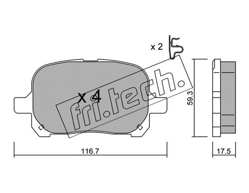 FRI.TECH. Комплект тормозных колодок, дисковый тормоз 444.0