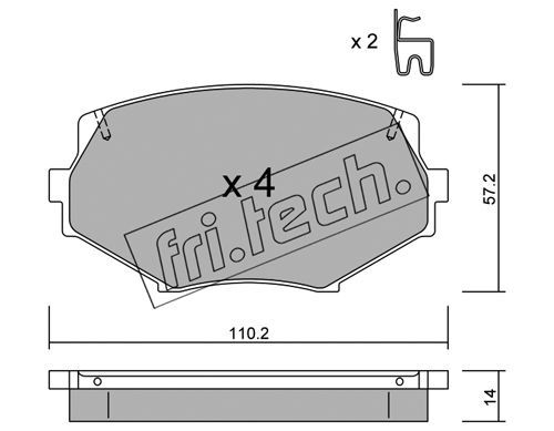 FRI.TECH. Комплект тормозных колодок, дисковый тормоз 488.0
