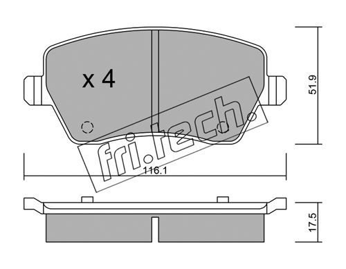 FRI.TECH. Комплект тормозных колодок, дисковый тормоз 501.0