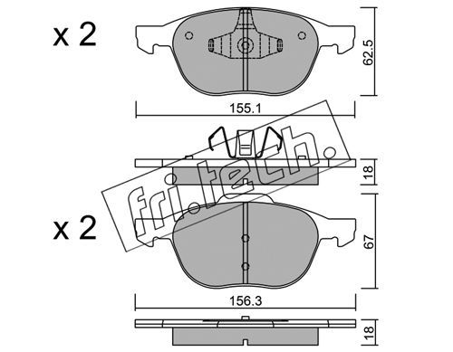 FRI.TECH. Комплект тормозных колодок, дисковый тормоз 550.0