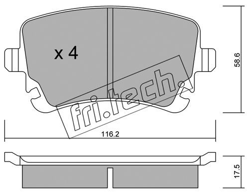 FRI.TECH. Комплект тормозных колодок, дисковый тормоз 570.2