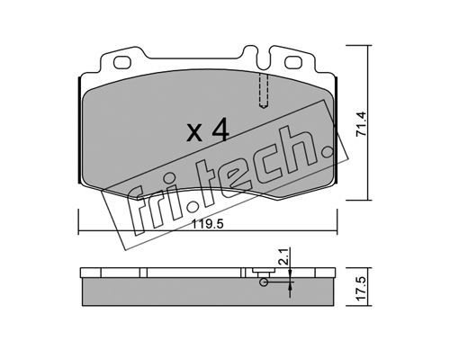 FRI.TECH. Комплект тормозных колодок, дисковый тормоз 579.0