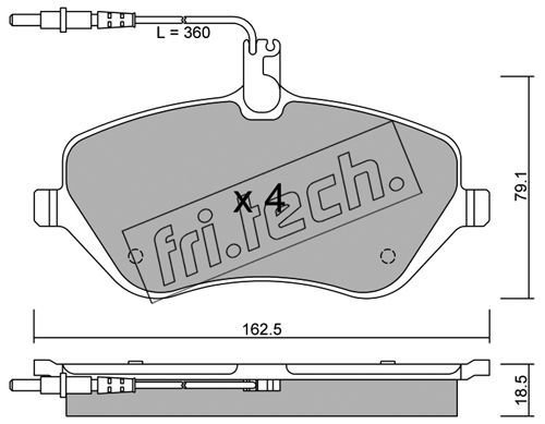 FRI.TECH. Комплект тормозных колодок, дисковый тормоз 617.0