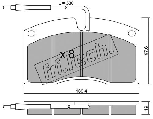 FRI.TECH. Комплект тормозных колодок, дисковый тормоз 664.0