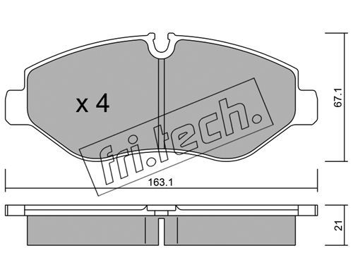 FRI.TECH. stabdžių trinkelių rinkinys, diskinis stabdys 687.0