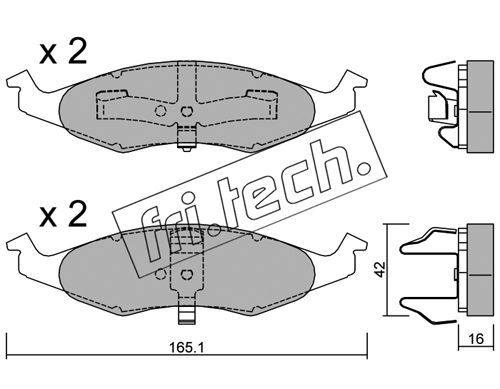 FRI.TECH. stabdžių trinkelių rinkinys, diskinis stabdys 729.0