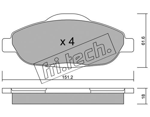 FRI.TECH. Комплект тормозных колодок, дисковый тормоз 820.0