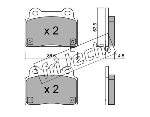 FRI.TECH. Комплект тормозных колодок, дисковый тормоз 843.0