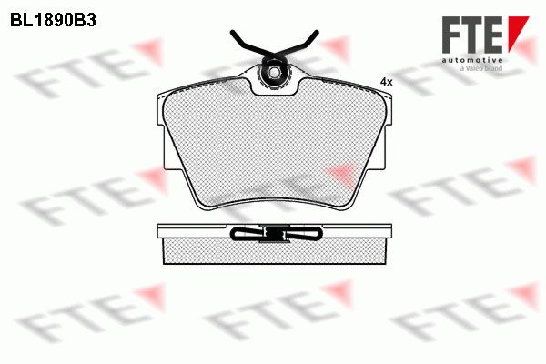 FTE Комплект тормозных колодок, дисковый тормоз 9010475