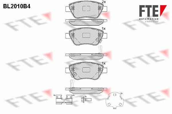 FTE Комплект тормозных колодок, дисковый тормоз 9010597
