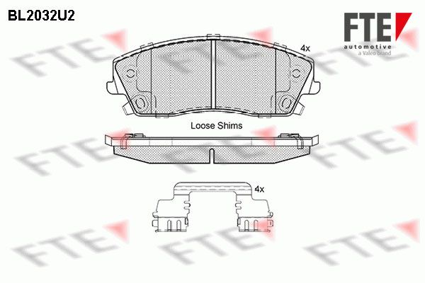 FTE Комплект тормозных колодок, дисковый тормоз 9010618