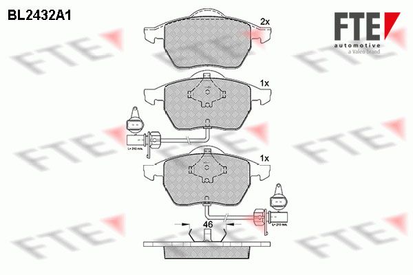 FTE Комплект тормозных колодок, дисковый тормоз 9010732