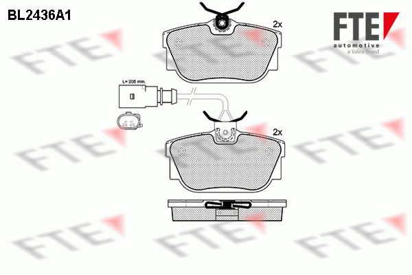 FTE Комплект тормозных колодок, дисковый тормоз 9010736