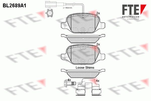 FTE Комплект тормозных колодок, дисковый тормоз 9010919