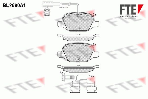 FTE Комплект тормозных колодок, дисковый тормоз 9010920