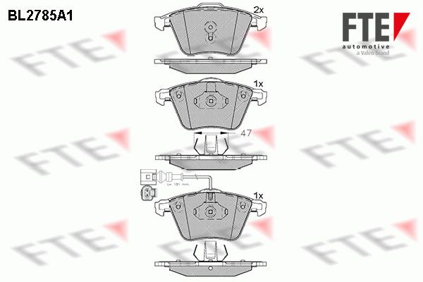 FTE Комплект тормозных колодок, дисковый тормоз 9010980