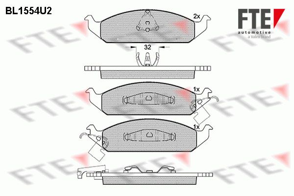 FTE Комплект тормозных колодок, дисковый тормоз 9011063