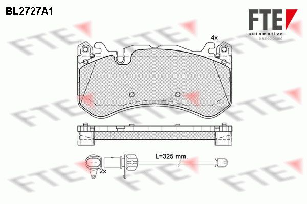 FTE Комплект тормозных колодок, дисковый тормоз 9011071