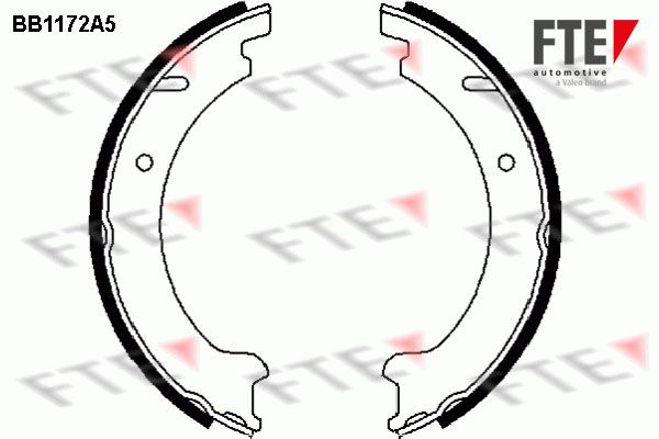 FTE Комплект тормозных колодок, стояночная тормозная с 9100037
