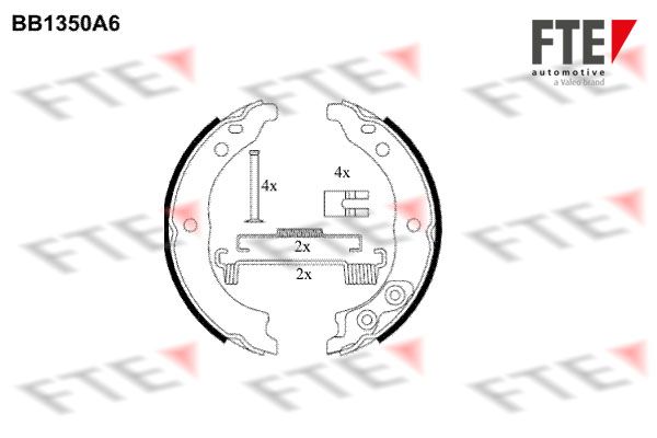 FTE Комплект тормозных колодок, стояночная тормозная с 9100102
