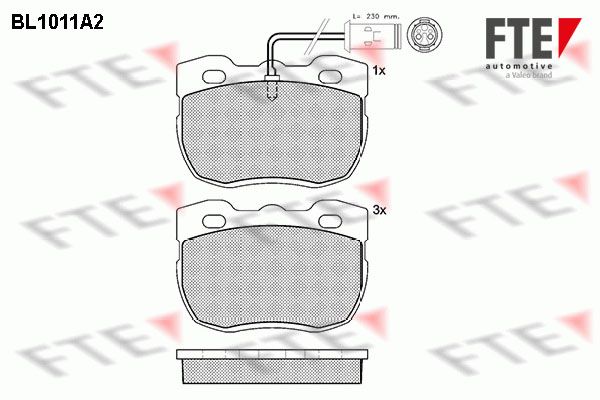 FTE Комплект тормозных колодок, дисковый тормоз BL1011A2