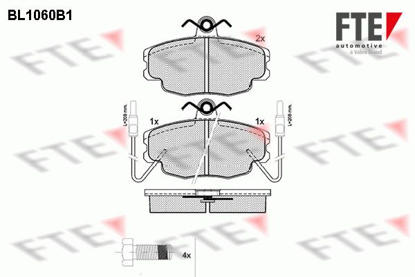 FTE Комплект тормозных колодок, дисковый тормоз BL1060B1