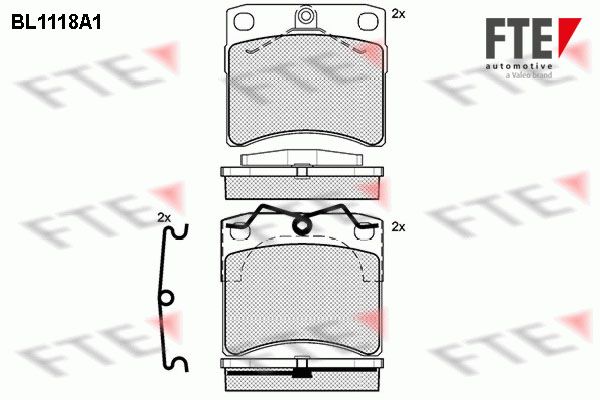 FTE Комплект тормозных колодок, дисковый тормоз BL1118A1