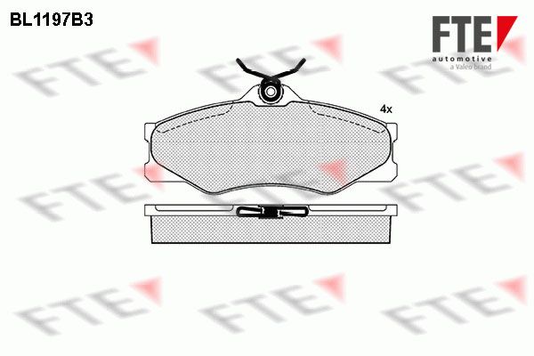 FTE Комплект тормозных колодок, дисковый тормоз BL1197B3